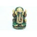 Hand crafted Green natural Jade Stone God Ganesha religious statue 294 G (m)